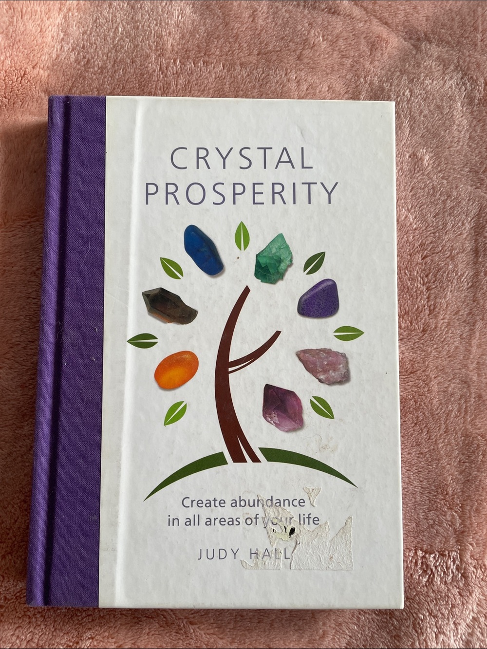 Crystal Prosperity by Judy Hall - White & Purple Hardcover